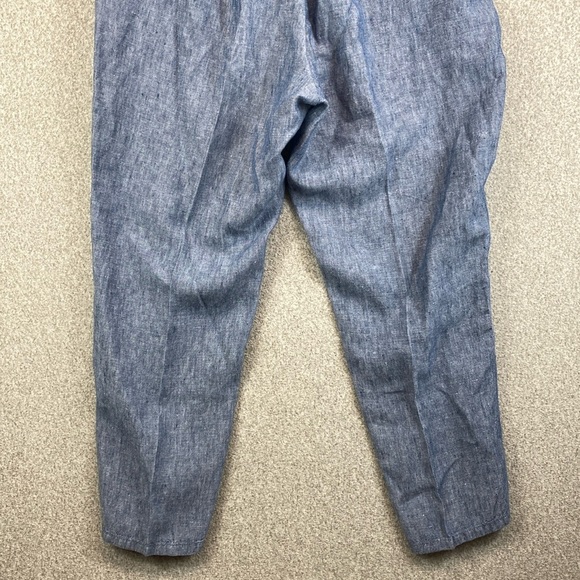 J. Jill love linen pull on pants L chambray elastic high rise Lagenlook beachy - Picture 6 of 10